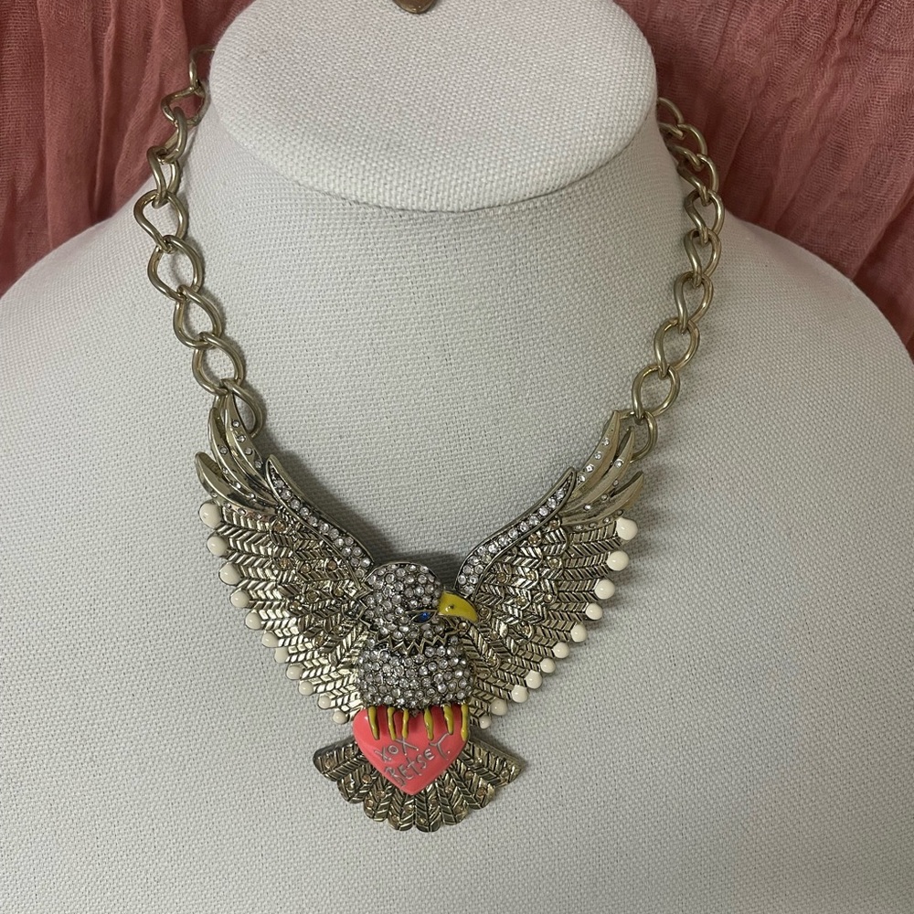 Vintage Betsey Johnson Eagle Necklace